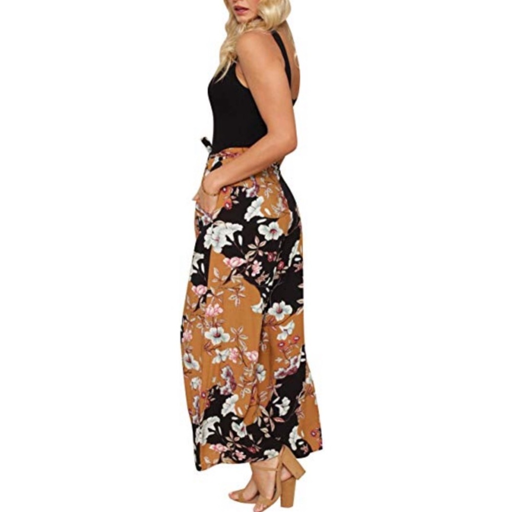 Floral Print Wide Leg High Waisted Palazzo Pants - Picture 3 of 5